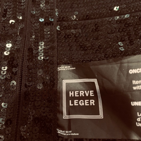 Herve Leger XS Daría Black Bandage Sequined Corset - Picture 8 of 9